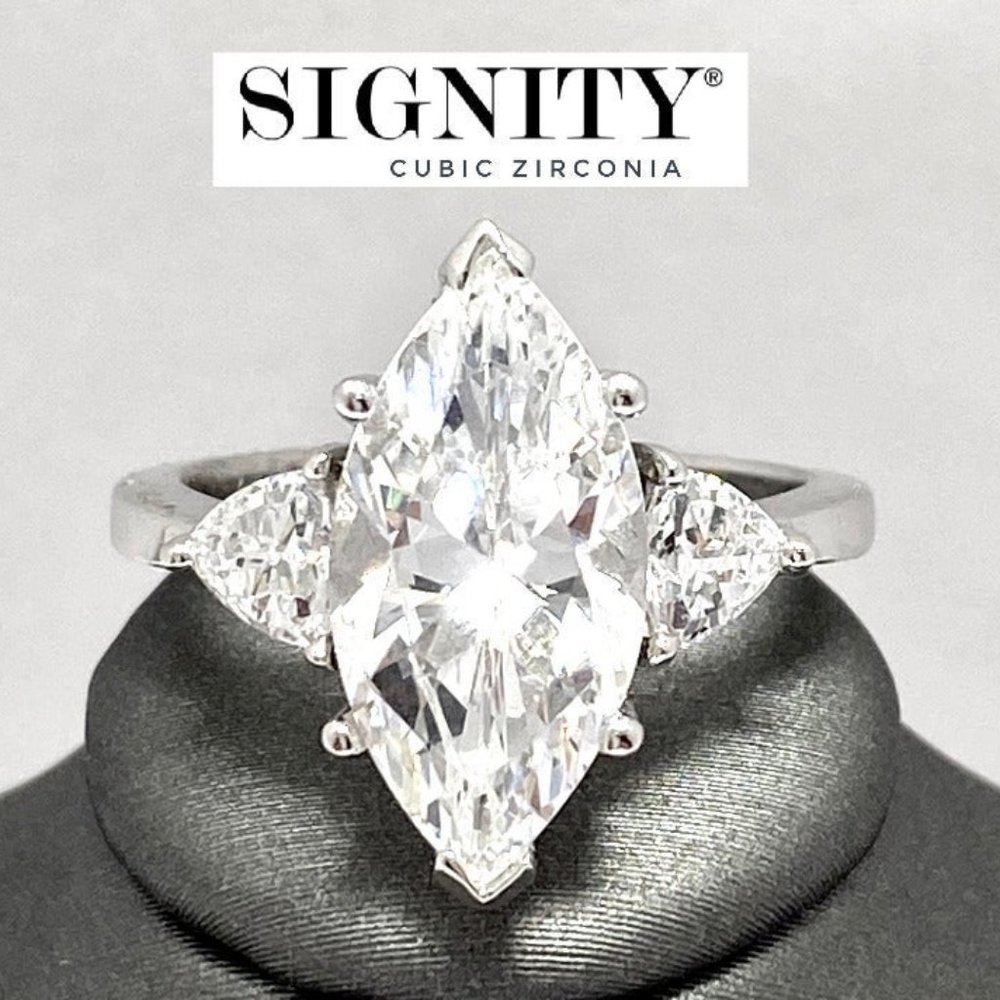 925 Sterling Silver, Signity Diamond CZ Ring